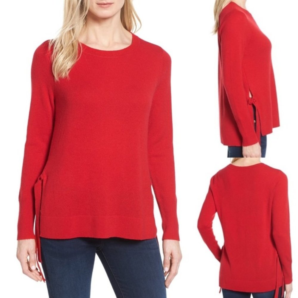 Halogen side tie cashmere sweater